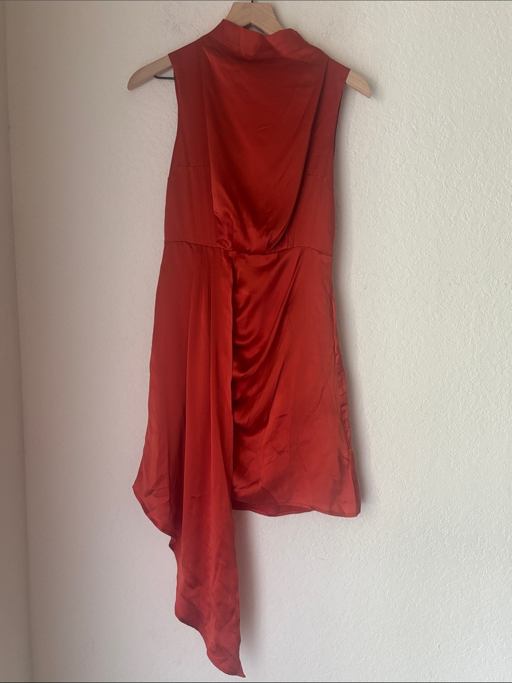 NWT Anthropologie  Sleeveless Red Orange  Dress w/ draping detail size 6